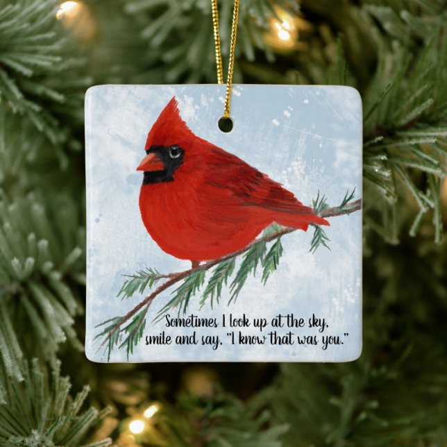 Ornement En Céramique Souvenir du Cardinal Holiday (Arbre)
