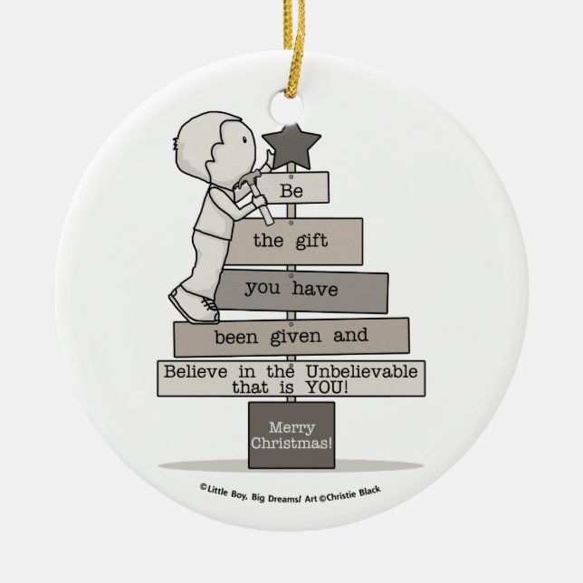 Ornement En Céramique Soyez l'arbre de Noël-cadeau (Devant)