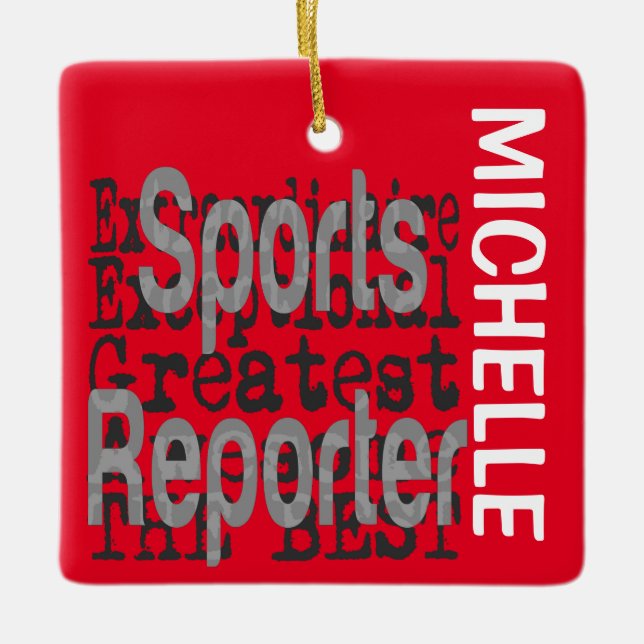 Ornement En Céramique Sports Reporter Extraordinaire CUSTOM (Devant)