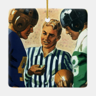 Ornement En Céramique Sports vintages, Football Arbitre Coin Toss