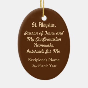Ornement En Céramique St. Aloysius Gonzaga (PM 01)