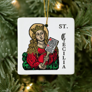 Ornement En Céramique St. Cecilia avec Hymn Board (Nuremberg)
