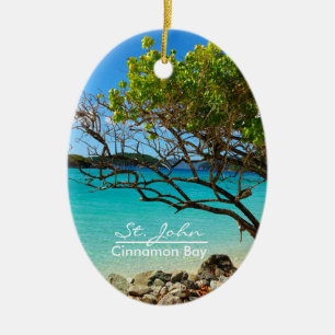 Ornement En Céramique St. John Cinnamon Bay Oval Ceramic Ornament