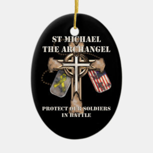 Ornement En Céramique St Michael Arkhangel - protégez nos soldats