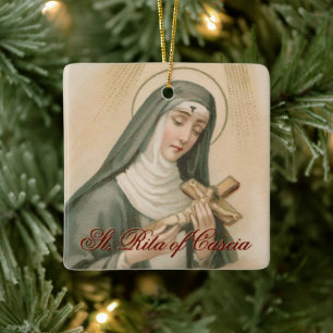 Ornement En Céramique St. Rita of Cascia (M 015) Square