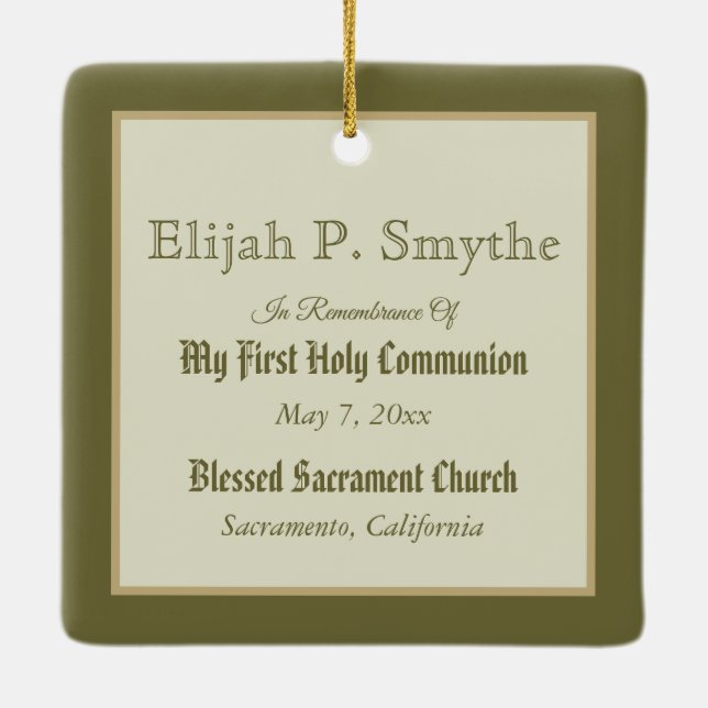 Ornement En Céramique St. Tarcisius recevant l'Eucharistie (BL 02) (Dos)