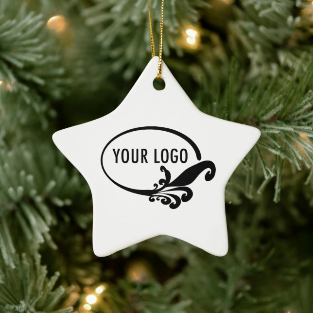 Ornement en céramique Star Porcelain avec logo de  (Arbre)