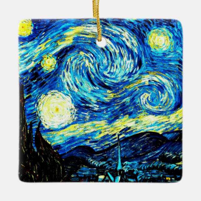 Ornement En Céramique Starry Night, célèbre tableau de van Gogh, (Devant)