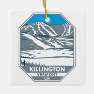 Ornement En Céramique Station de ski de Killington Hiver Vermont