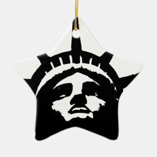 Ornement En Céramique Statue d'Art Pop Noir & Blanc de la Liberté