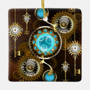 Ornement En Céramique Steampunk Arrière - plan rouillé avec des lentille