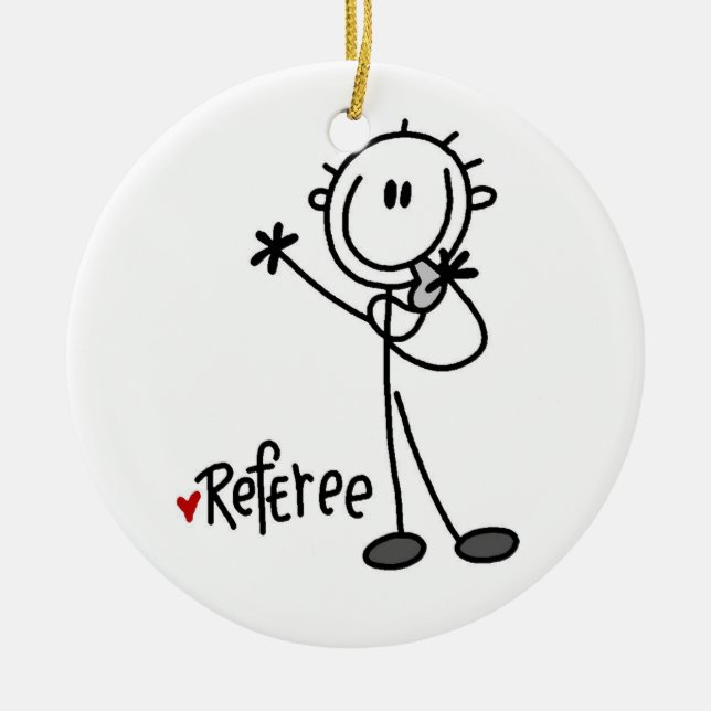 Ornement En Céramique Stick Figure Référé T-shirts et cadeaux (Devant)
