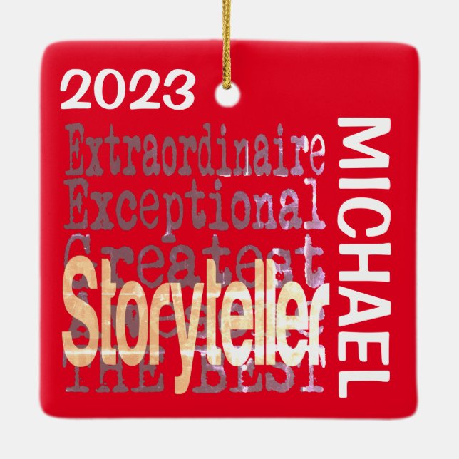 Ornement En Céramique Storyteller Extraordinaire PERSONNALISÉ (Dos)