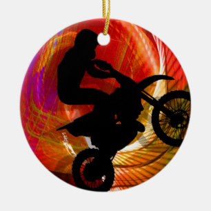 Ornement En Céramique Stries claires de motocross dans un Windtunnel