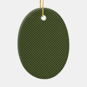 Ornement En Céramique Style d'impression en fibre de carbone vert armée