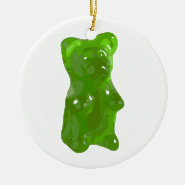Ornement En Céramique Sucrerie gommeuse verte d'ours (Devant)