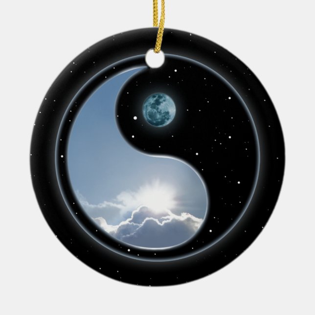Ornement En Céramique Sun-Lune Yin-Yang (Devant)