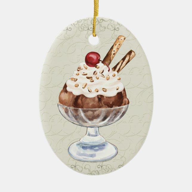 Ornement En Céramique Sundae à la crème glacée - SRF (Devant)