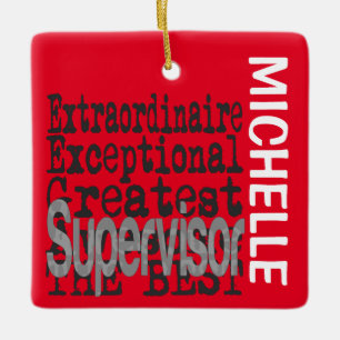 Ornement En Céramique Superviseur Extraordinaire PERSONNALISÉ