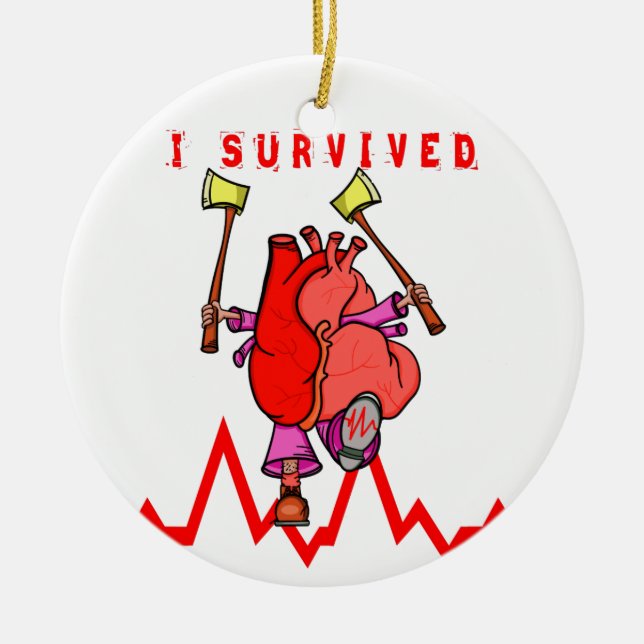 Ornement En Céramique Survivant de l'attaque cardiaque (Devant)