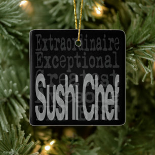 Ornement En Céramique Sushi Chef Extraordinaire Céramique Ornement