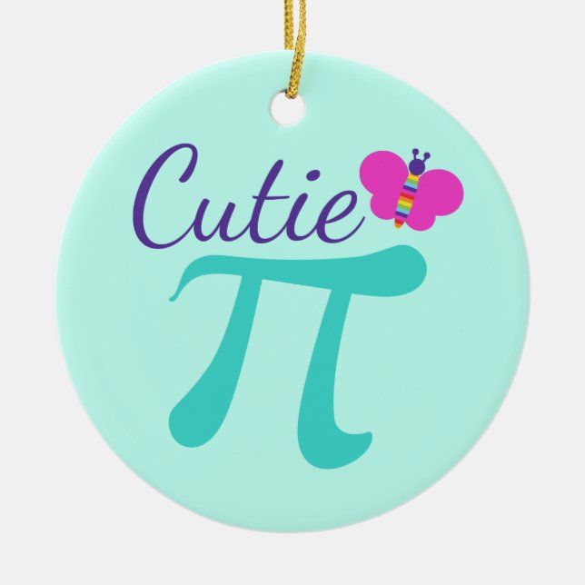 Ornement En Céramique Symbole Cutie Pi Pun mathématique (Devant)