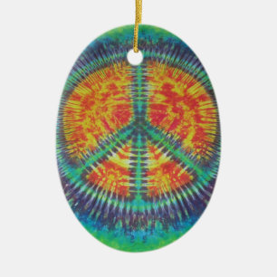 Ornement En Céramique SYMBOLE DE LA PAIX Tie Dye PhatDyes