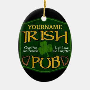 Ornement En Céramique Symbole de pub irlandais personnalisé