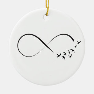 Ornement En Céramique Symbole d'hirondelle d'infini