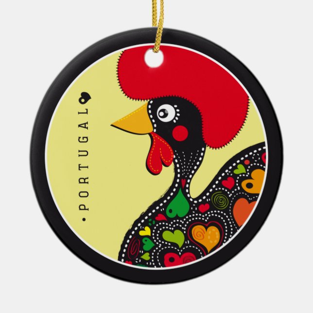 Ornement En Céramique Symboles du Portugal - coq (Devant)