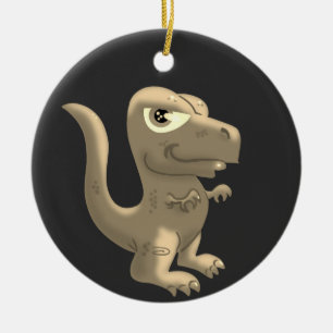 Ornement en céramique T-Rex et Stegosaurus