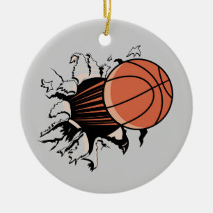 Ornement En Céramique T-shirts et cadeaux d'éclat de basket-ball