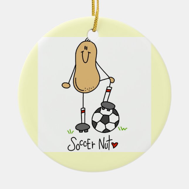 Ornement En Céramique T-shirts et cadeaux d'écrou du football (Devant)