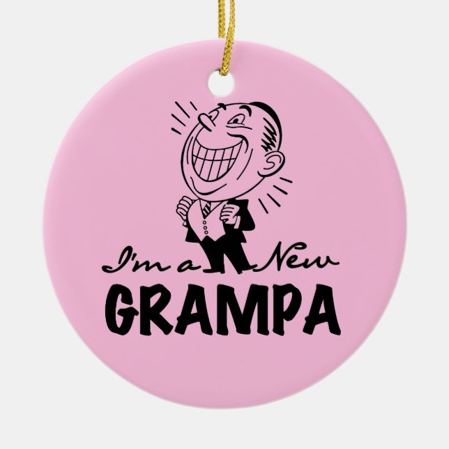 Ornement En Céramique T-shirts et cadeaux souriants New Grampa (Devant)