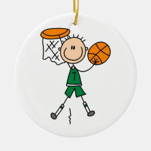 Ornement En Céramique T-shirts et cadeaux verts de joueur de basket de