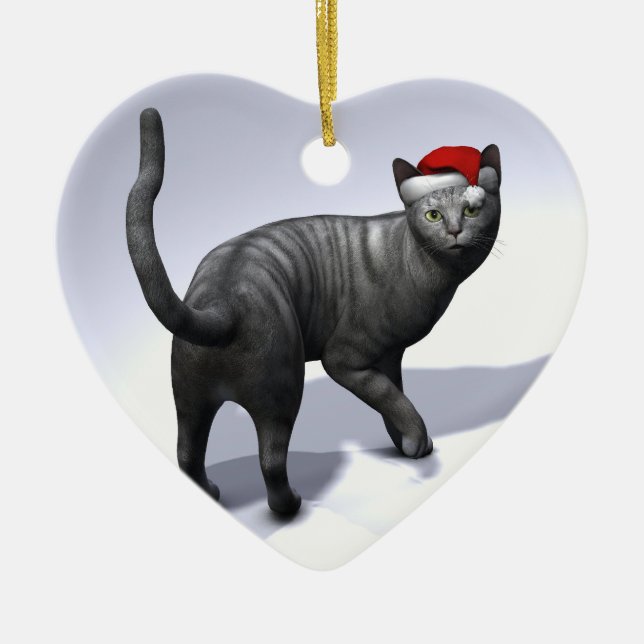 Ornement En Céramique Tabby Silver Xmas (Devant)