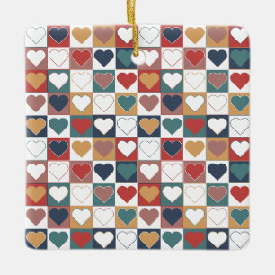 Ornement En Céramique Table de coeur en mélange de couleurs esthétiques