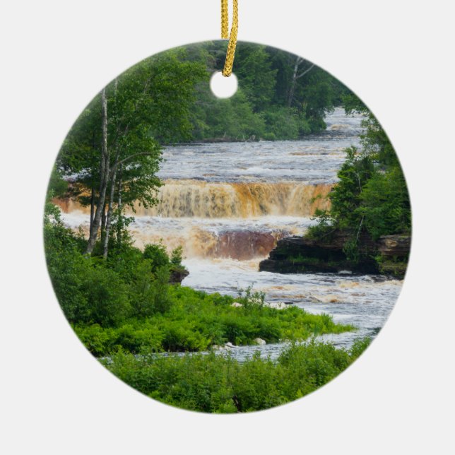Ornement En Céramique Tahquamenon, Les Basses Chutes (Devant)