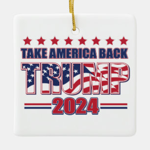 Ornement En Céramique Take America Back Trump 2024