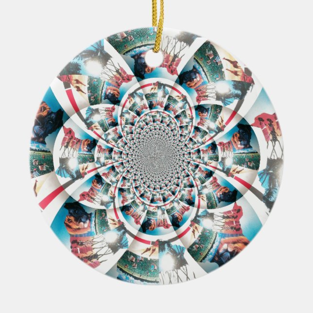 Ornement En Céramique Tapisserie kényane Kaleidoscope (Devant)