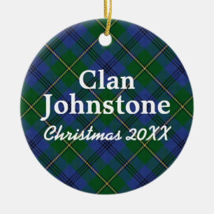 Ornement En Céramique Tartan d'écossais de Johnstone de clan