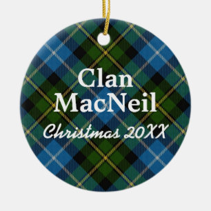 Ornement En Céramique Tartan Écossais Clan MacNeil