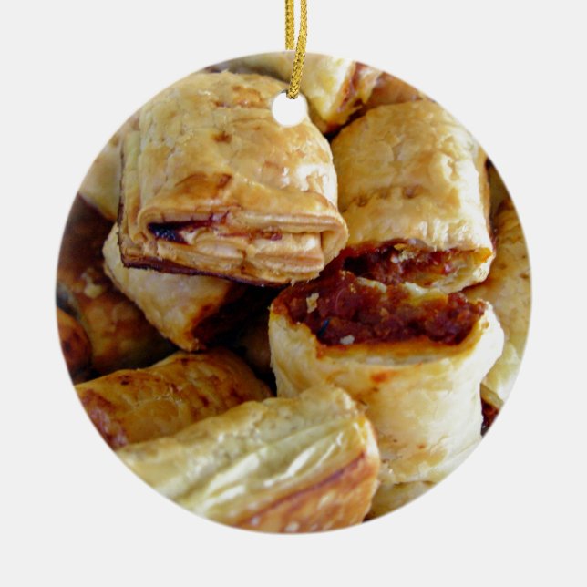 Ornement En Céramique Tas des petits pains de saucisse (Devant)