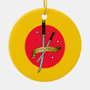 Ornement En Céramique Tatouage samouraï d'épée