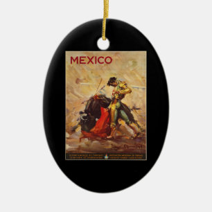 Ornement En Céramique Tauromachie Matador du Mexique de Vintage voyage