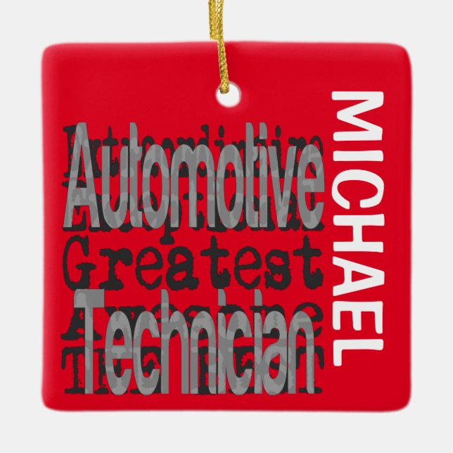 Ornement En Céramique Technicien Automobile Extraordinaire PERSONNALISÉ (Devant)
