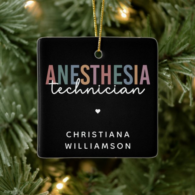 Ornement En Céramique Technicien d'anesthésie personnalisée Technique d' (Arbre)