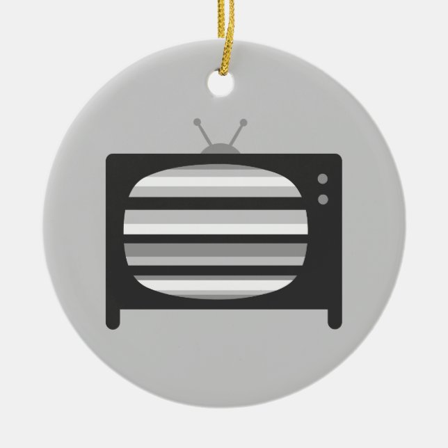 Ornement En Céramique Télévision rétro (Devant)