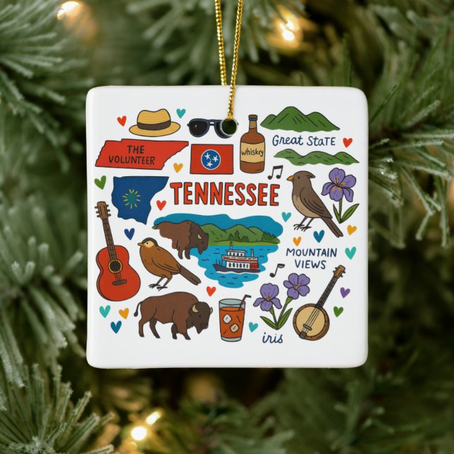 Ornement En Céramique Tennessee Custom Family Trip Keepsaké Noël (Arbre)