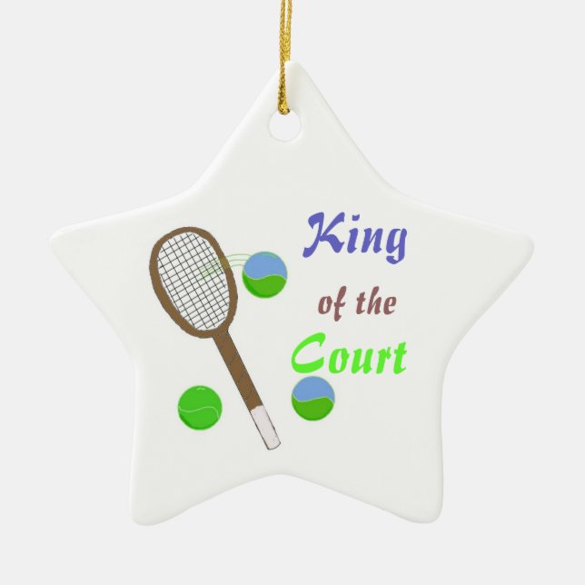 Ornement En Céramique Tennis - Roi de la Cour (Devant)